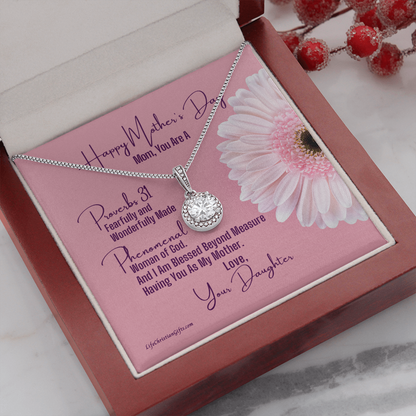 Mother's Day Message Card From Daughter - Eternal Hope Necklace - Proverbs 31