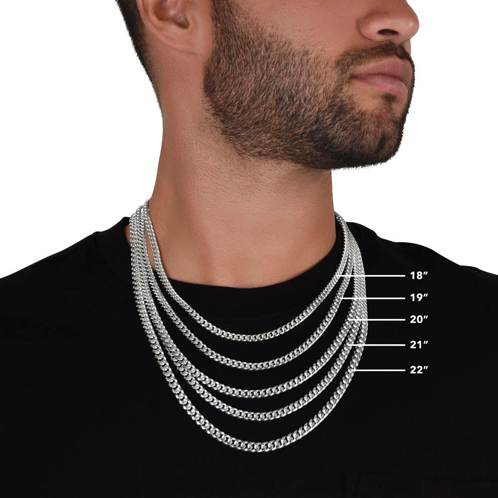 To Husband Cuban Link Chain Necklace With I Love You More Message Card