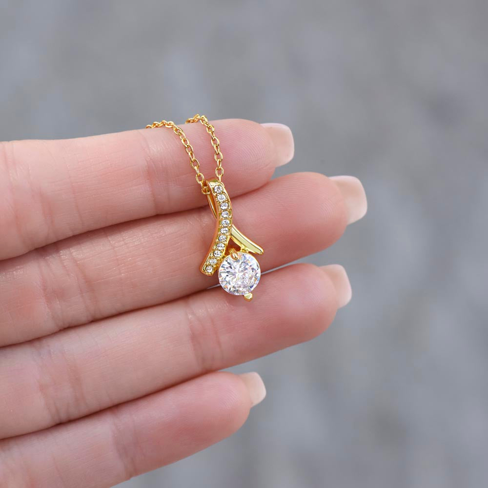 Alluring Beauty Necklace With I Love You Jewelry Message Card