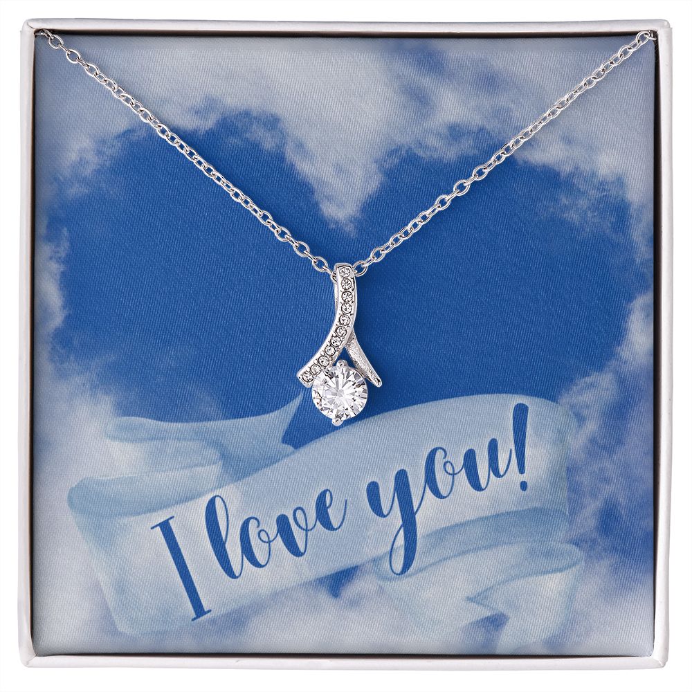 Alluring Beauty Necklace With I Love You Jewelry Message Card
