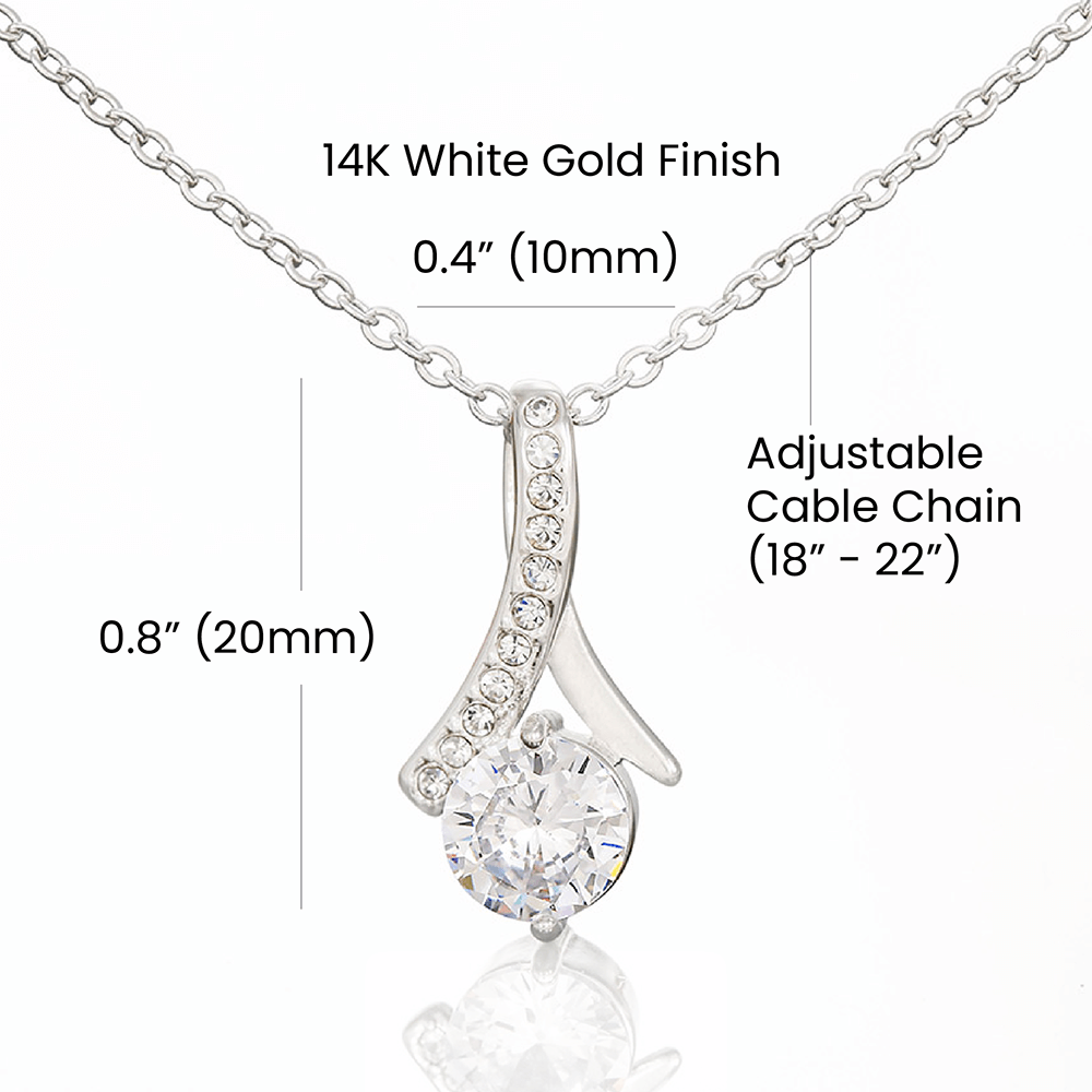 Alluring Beauty Necklace With I Love You Jewelry Message Card