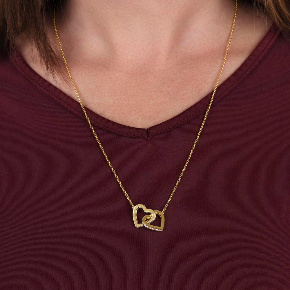 Interlocking Hearts Necklace With Jewelry Message Card