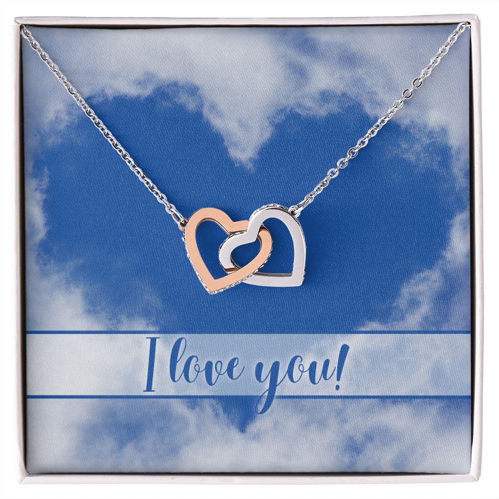 Interlocking Hearts Necklace With Jewelry Message Card