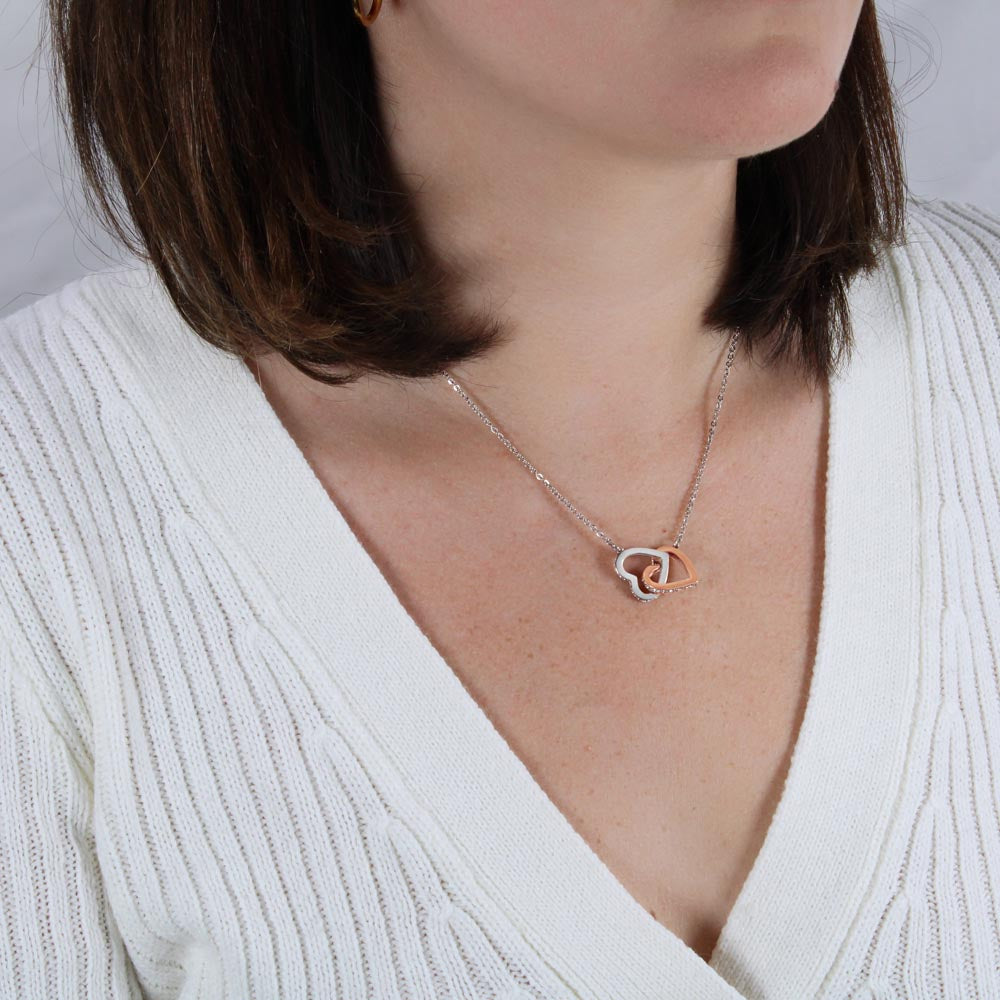 To Best Friend Interlocking Hearts Necklace - Best Friend Heart Balloon