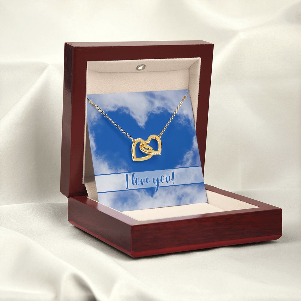 Interlocking Hearts Necklace With Jewelry Message Card