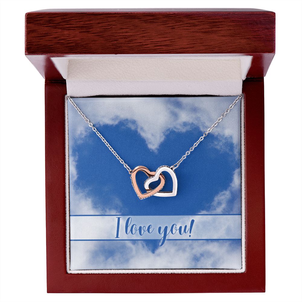 Interlocking Hearts Necklace With Jewelry Message Card