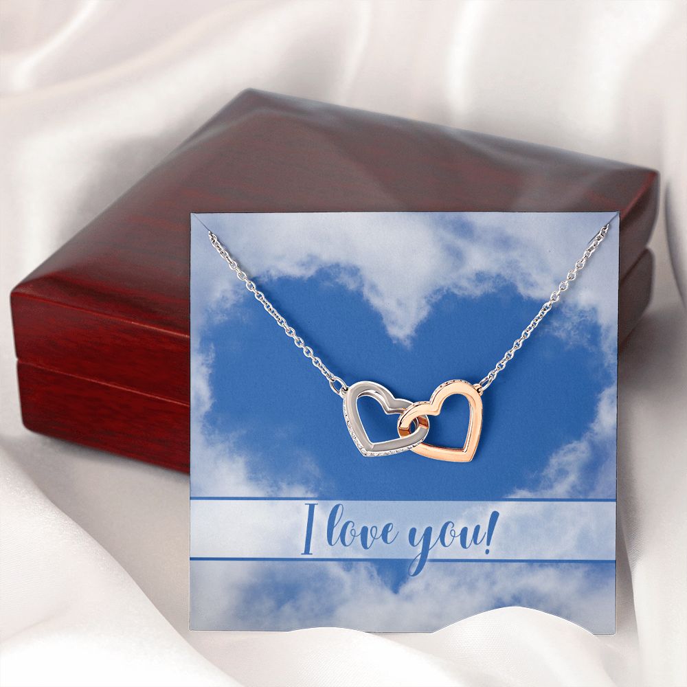 Interlocking Hearts Necklace With Jewelry Message Card