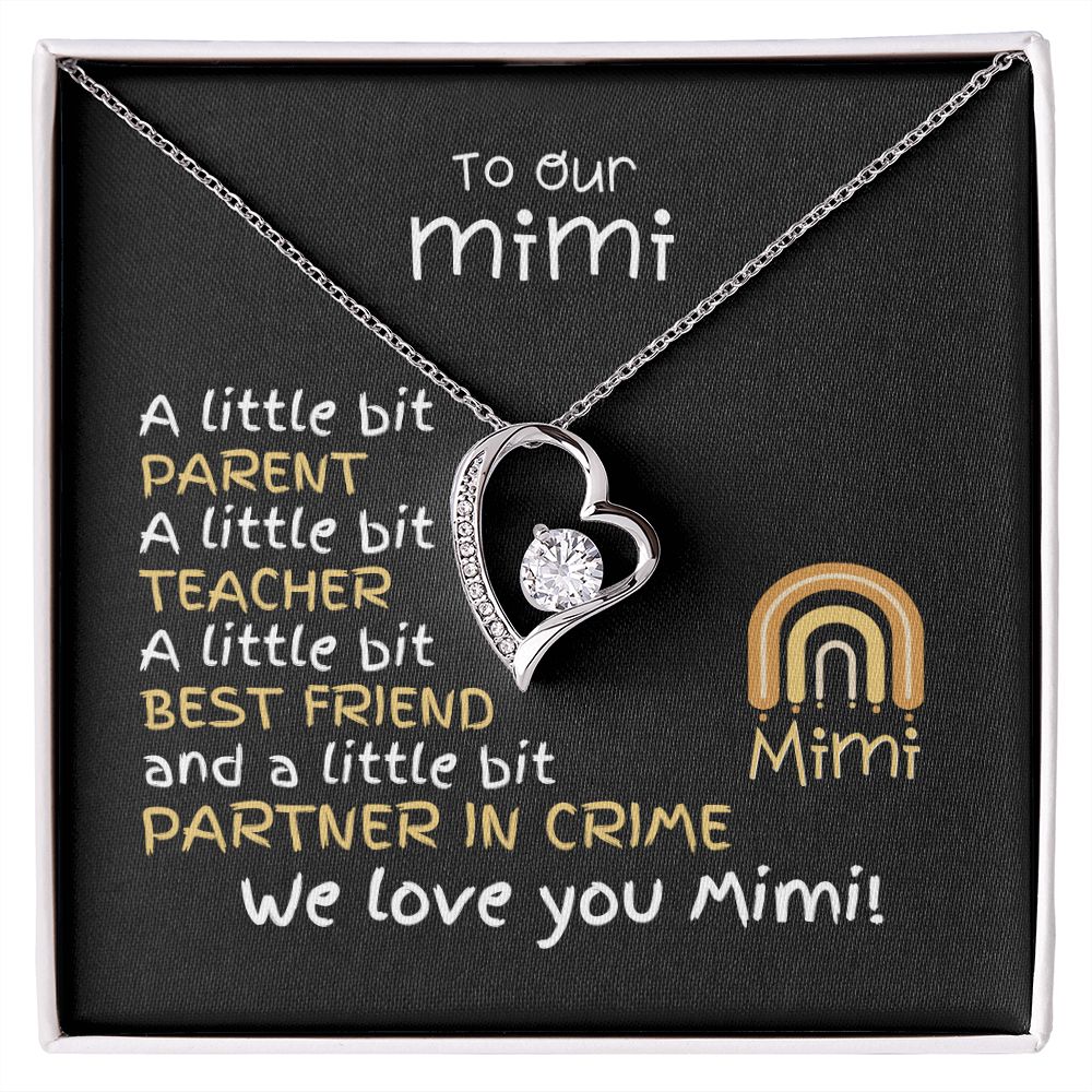 To Mimi From Grandkids - Forever Love Necklace -A Little Bit Message Card