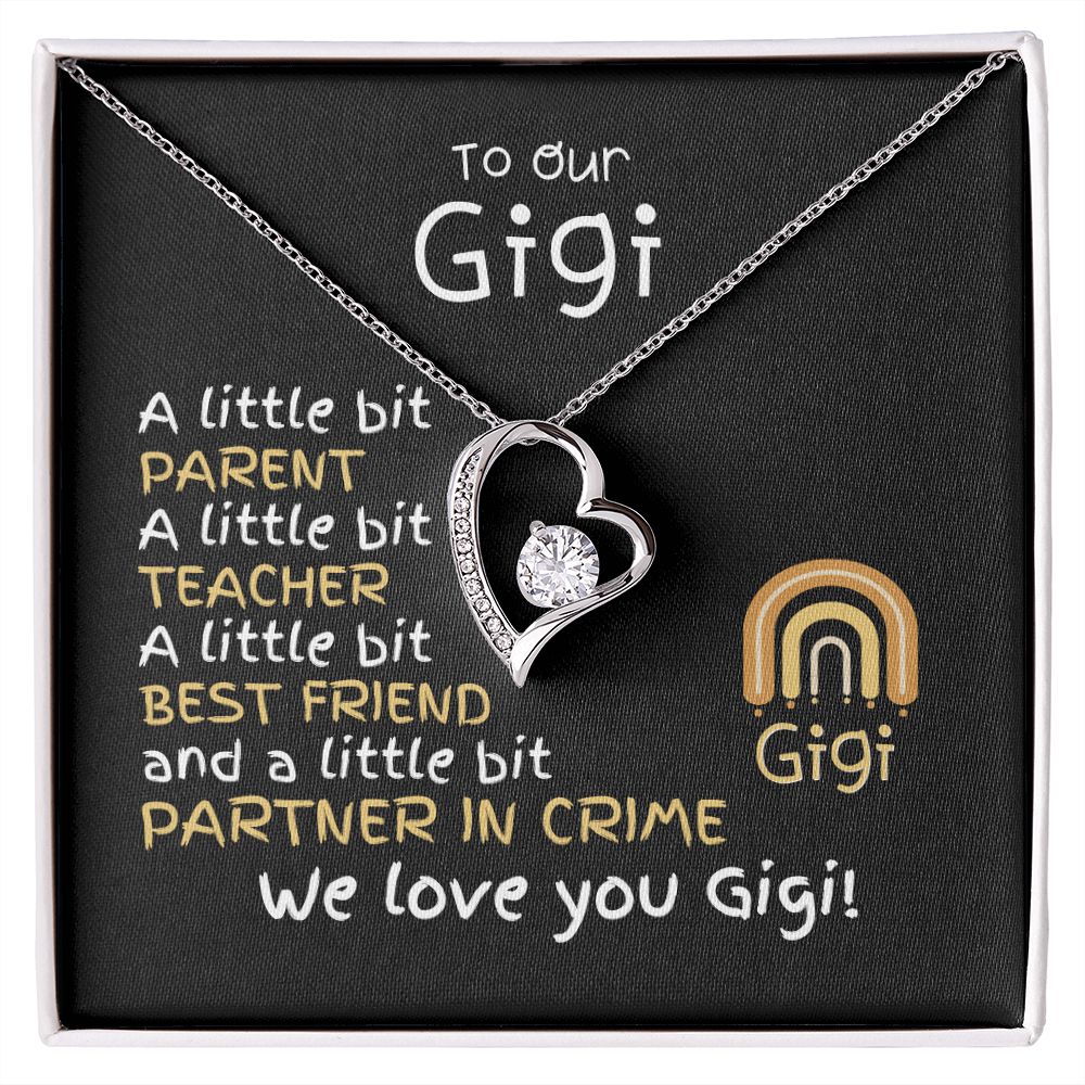 To Gigi From Grandkids - Forever Love Necklace -A Little Bit Message Card