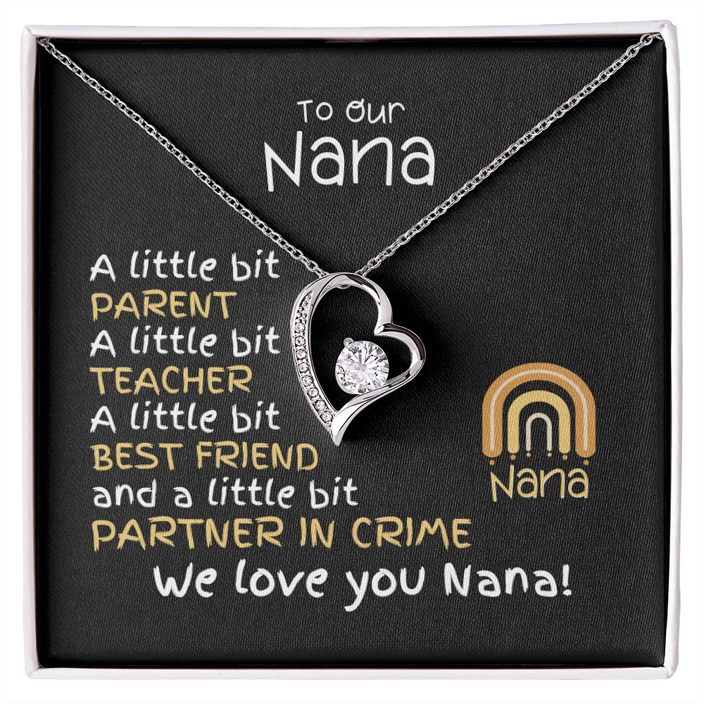To Nana From Grandkids - Forever Love Necklace -A Little Bit Message Card
