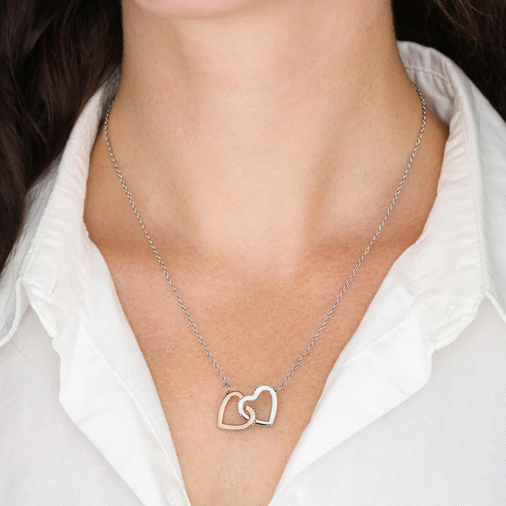 To Daughter From Dad Two Hearts Necklace With Message Card