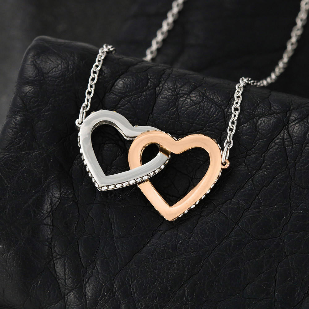 To Daughter From Dad Two Hearts Necklace With Message Card