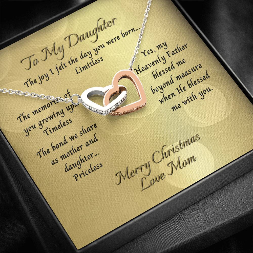 Daughter From Mom Two Heart Necklace