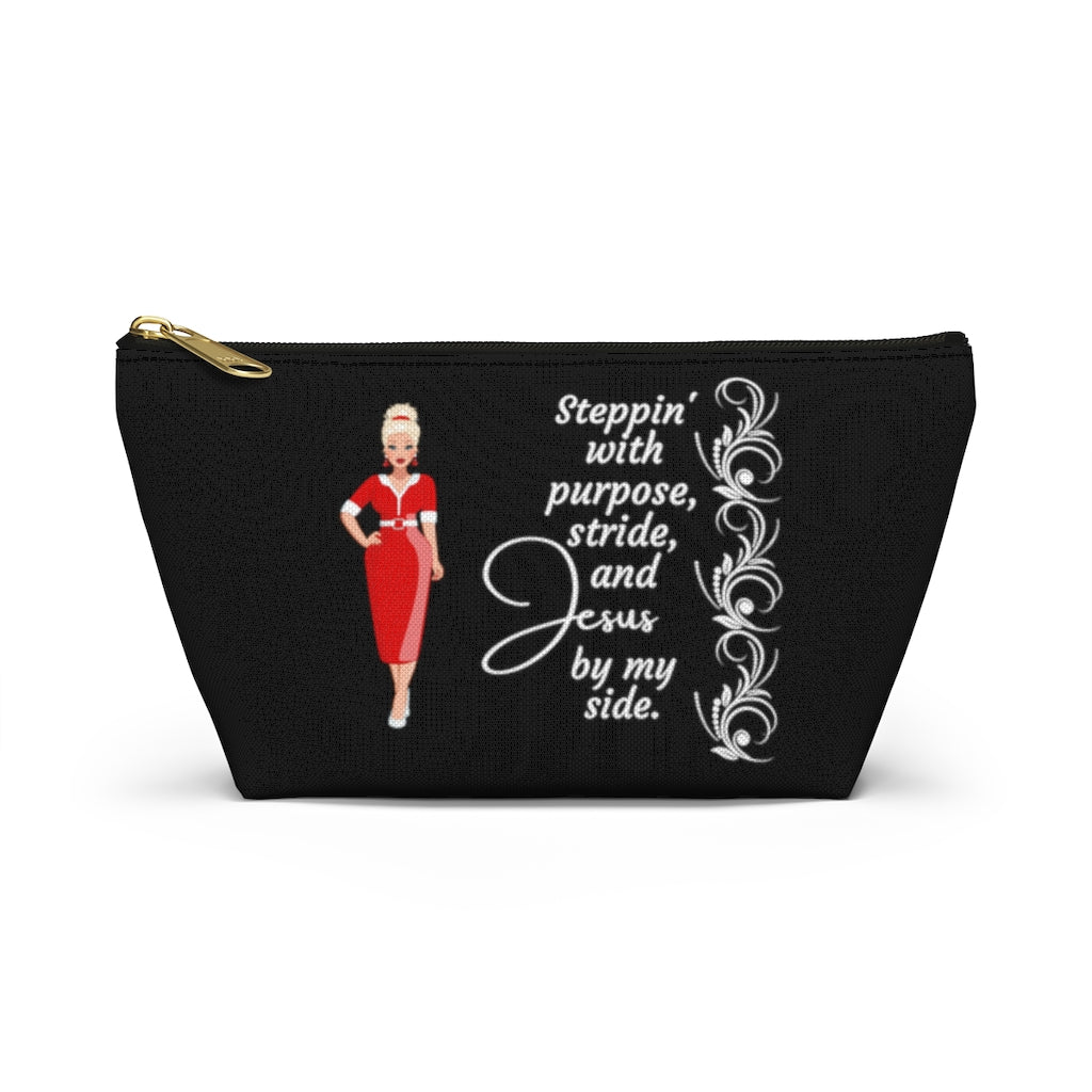 Steppin' With Purpose, Stride And Jesus Cosmetic Pouch or Accessory Bag