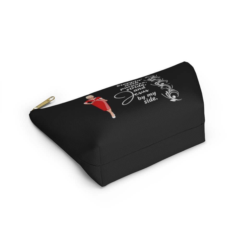Steppin' With Purpose, Stride And Jesus Cosmetic Pouch or Accessory Bag