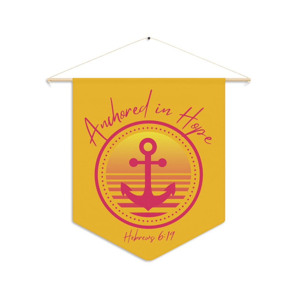 Anchored In Hope Bible Verse Hebrews 6:19 Christian Inspired Pennant Wall Decor