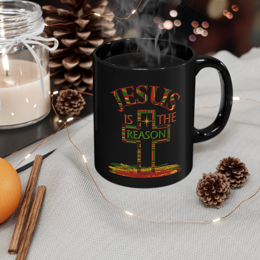Jesus is The Reason For The Season Kente Cross Mug