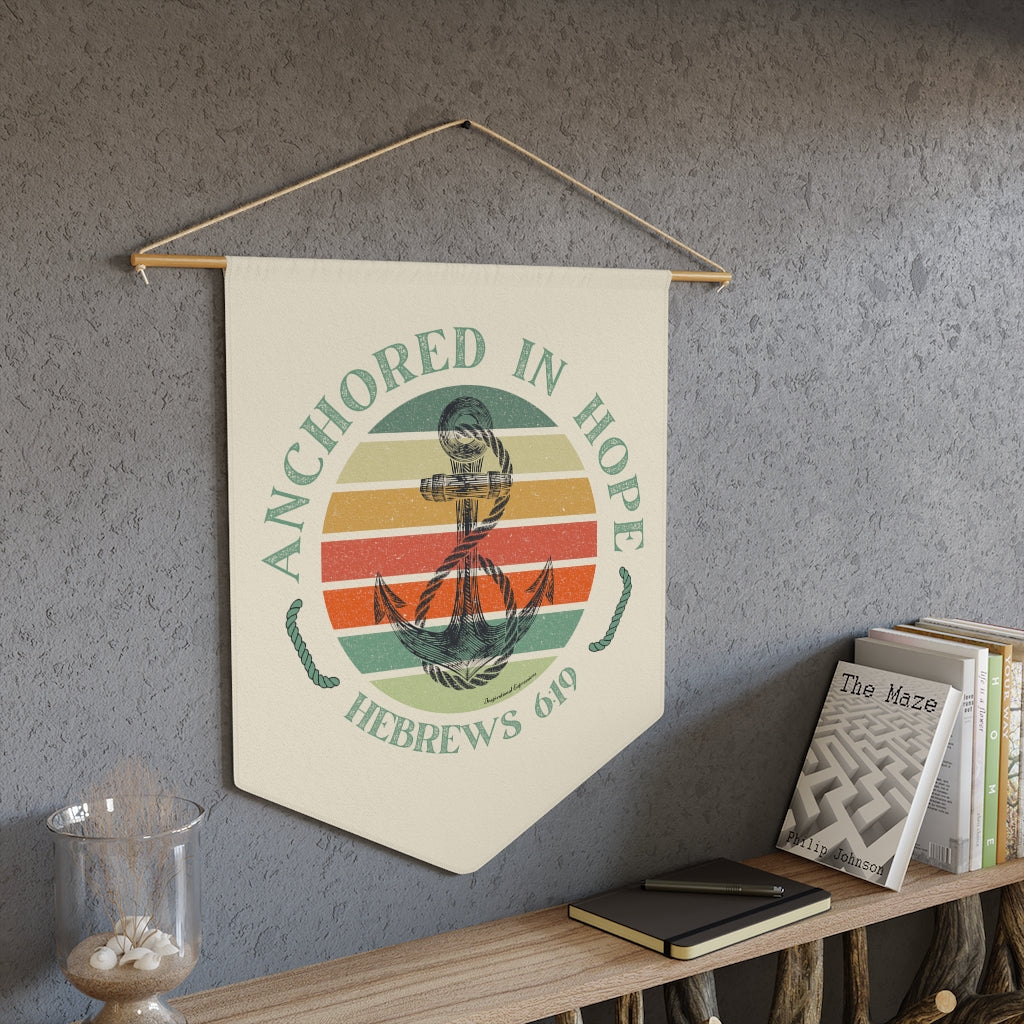 Hebrews 6:19 Anchored in Hope Sunset Christian Inspired Pennant Wall Decorative
