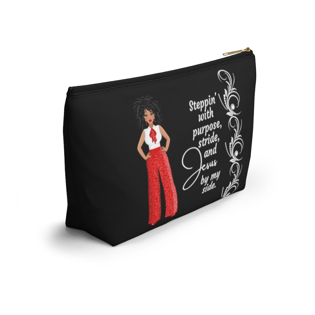 Steppin' With Purpose, Stride And Jesus Accessory Pouch and Cosmetic Bag