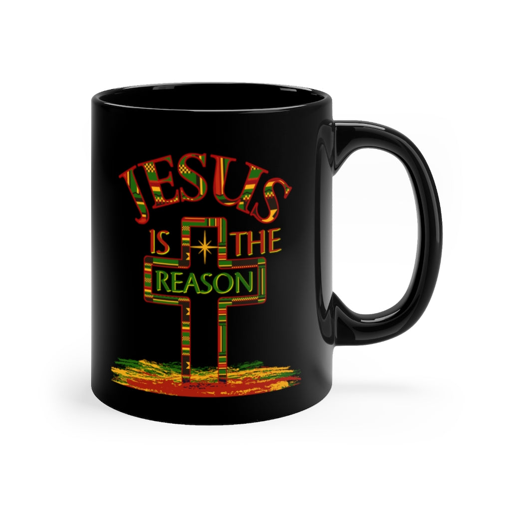 Jesus is The Reason For The Season Kente Cross Mug