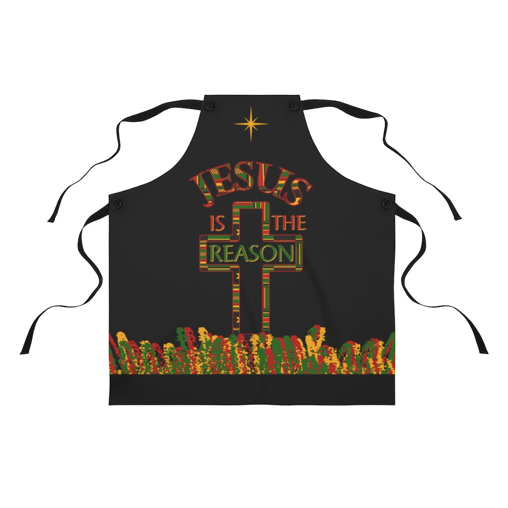 Jesus Is The Reason Kente Cross Cooking Apron