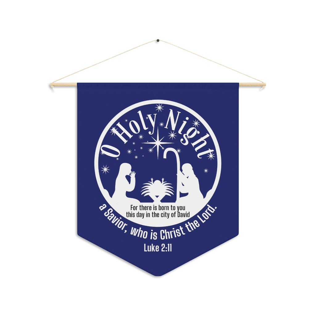 O Holy Night Christian Faith Christmas Decorative Pennant Wall Hanging