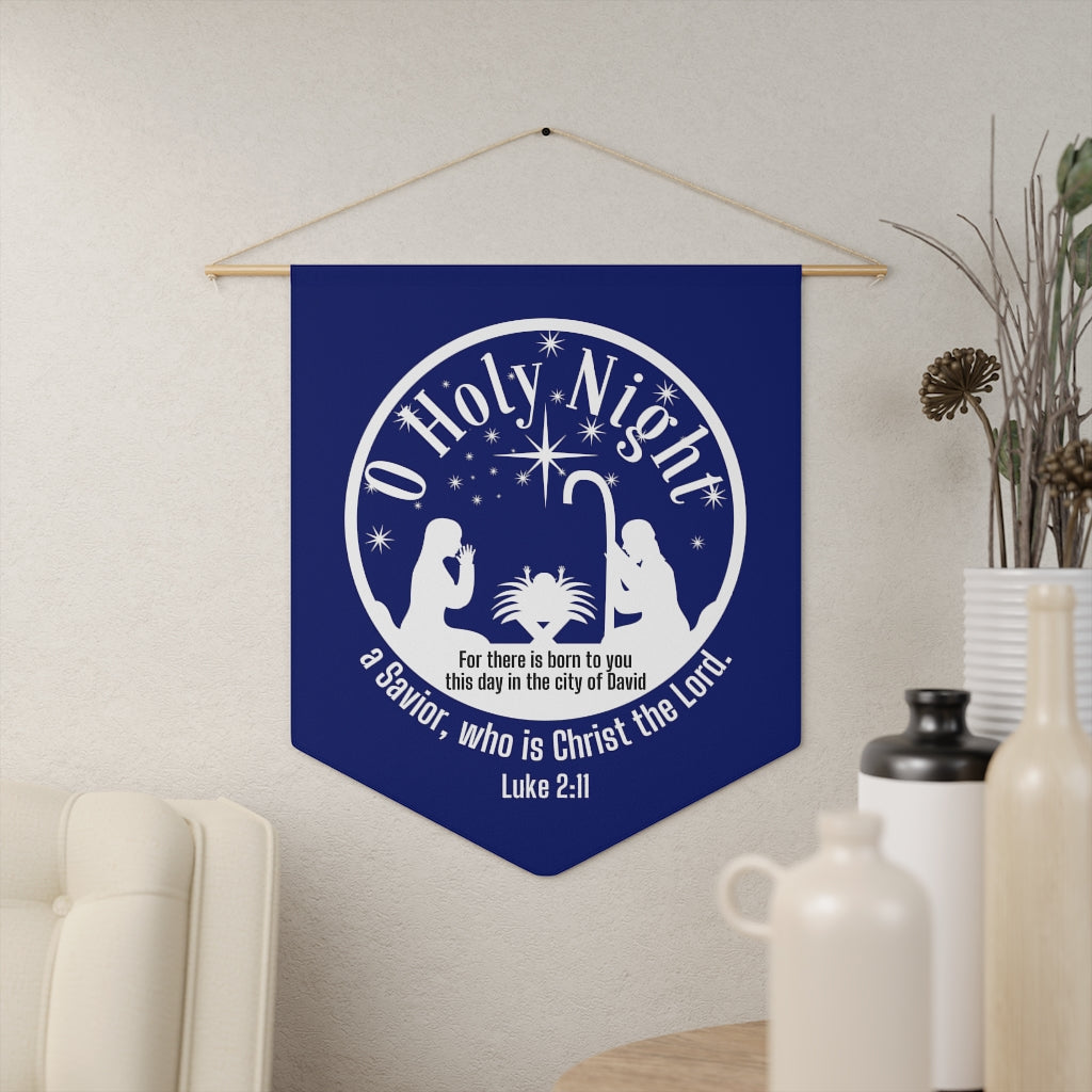 O Holy Night Christian Faith Christmas Decorative Pennant Wall Hanging