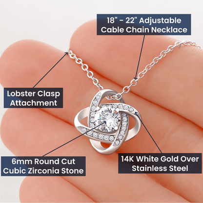 Personalized Proverbs 31 Mother's Day Message Card - Love Knot Necklace - Tree
