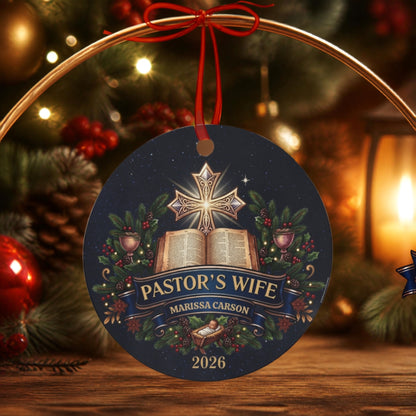 Personalized Christmas Ornament Keepsake Gift For The Pastor's Wife Appreciation, Unique First Lady of Church Congregation