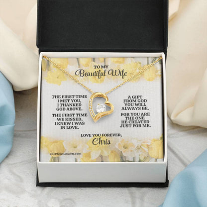 Christian Wife Message Card And Forever Love Necklace - The First Time