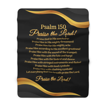 Praise The Lord - Bible Verse Psalm 150 Sherpa Throw Blanket