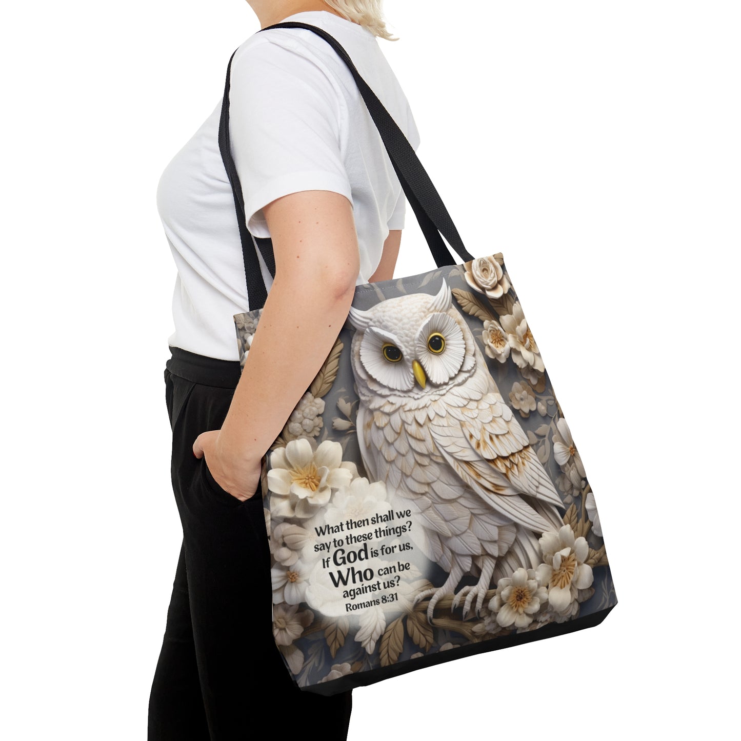 Bible Verse Tote Bag - 3D Owl Print