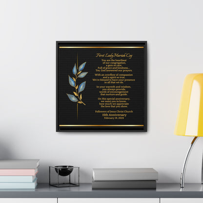 Pastor's Wife Church Anniversary Framed Canvas Wrap- Heartbeat