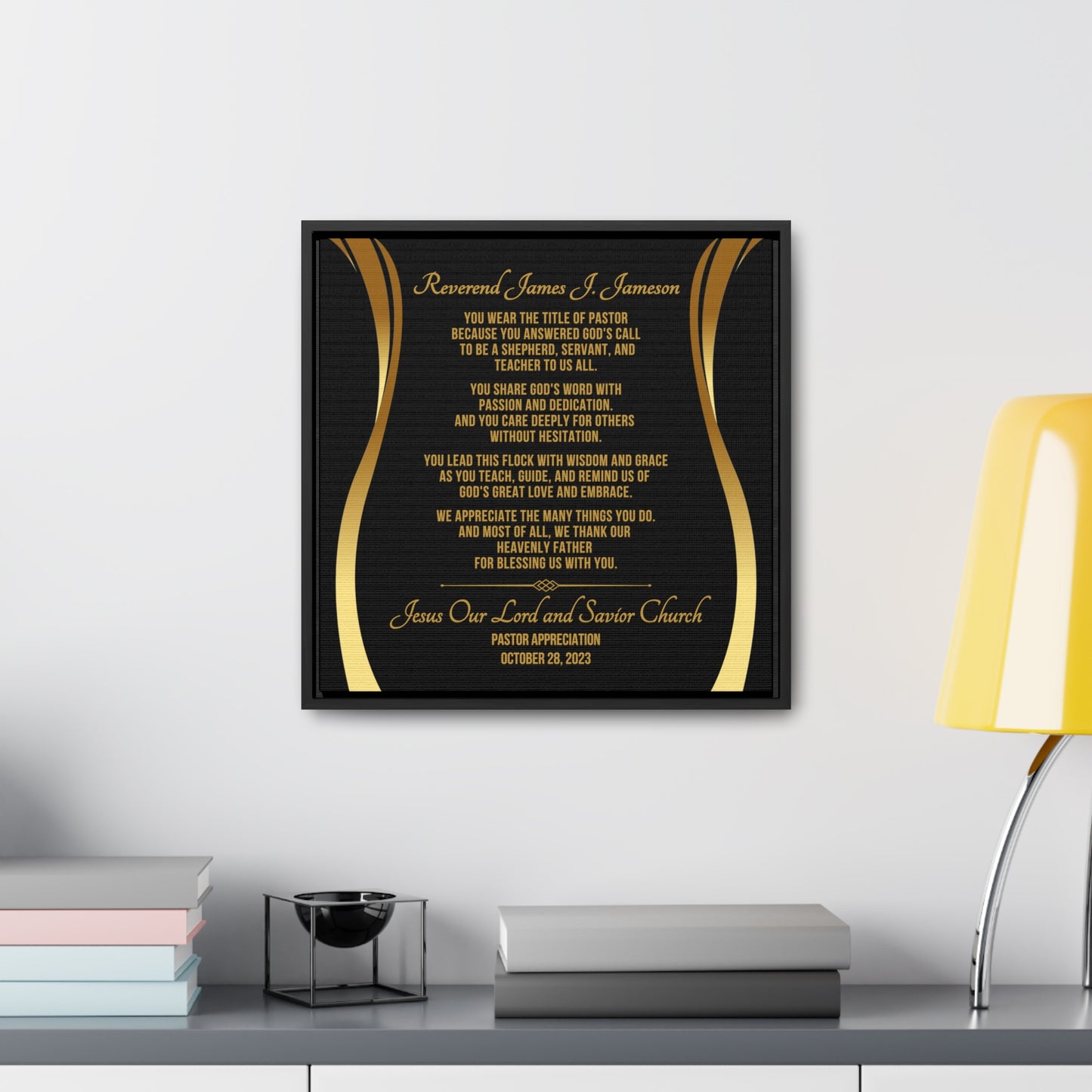 Custom Pastor Appreciation Poem Framed Canvas Wrap - Title Of Pastor