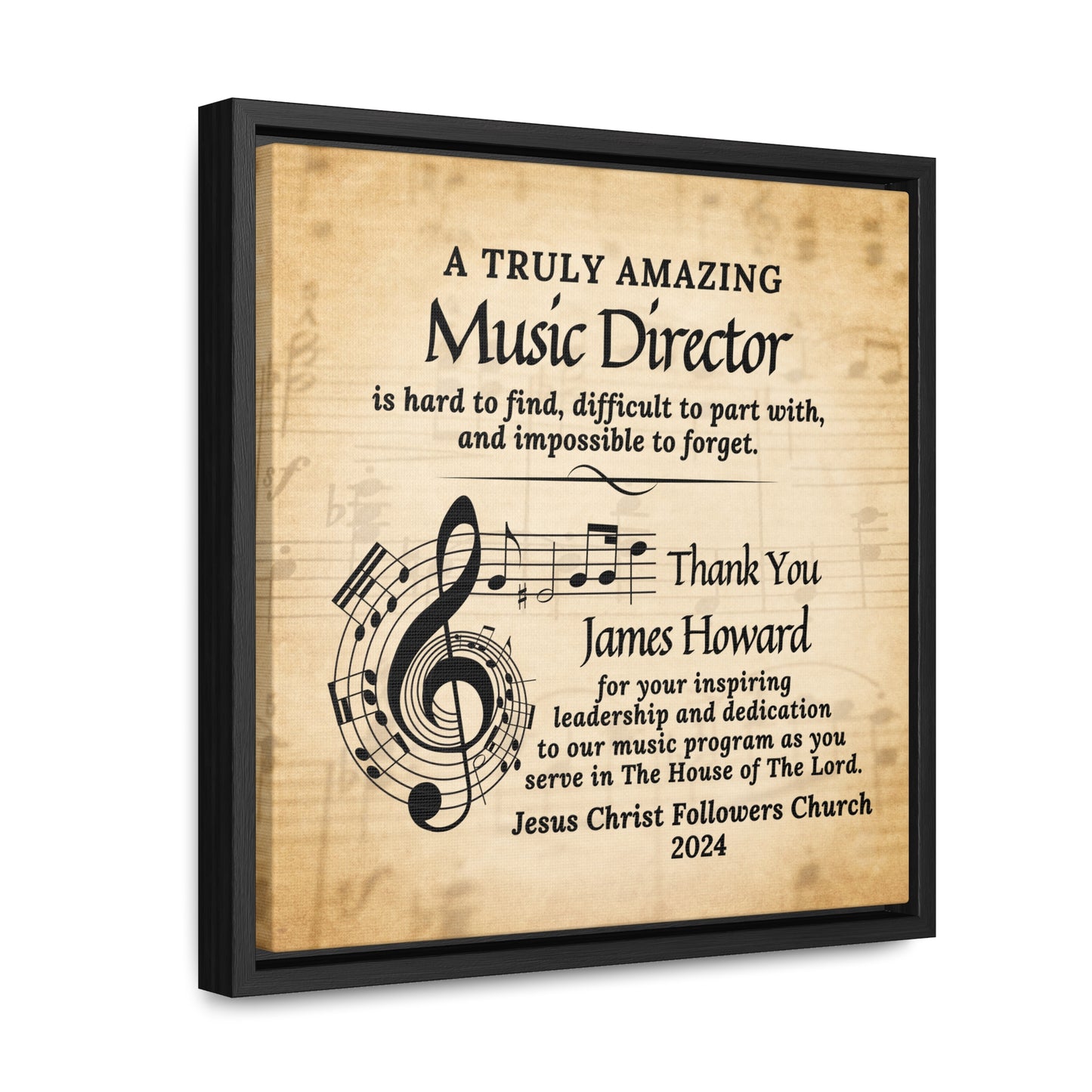 Amazing Music Director Canvas Wrap Plaque