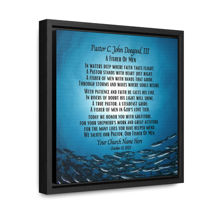 Personalized Pastor Appreciation Framed Canvas Wrap - Fisher of Men