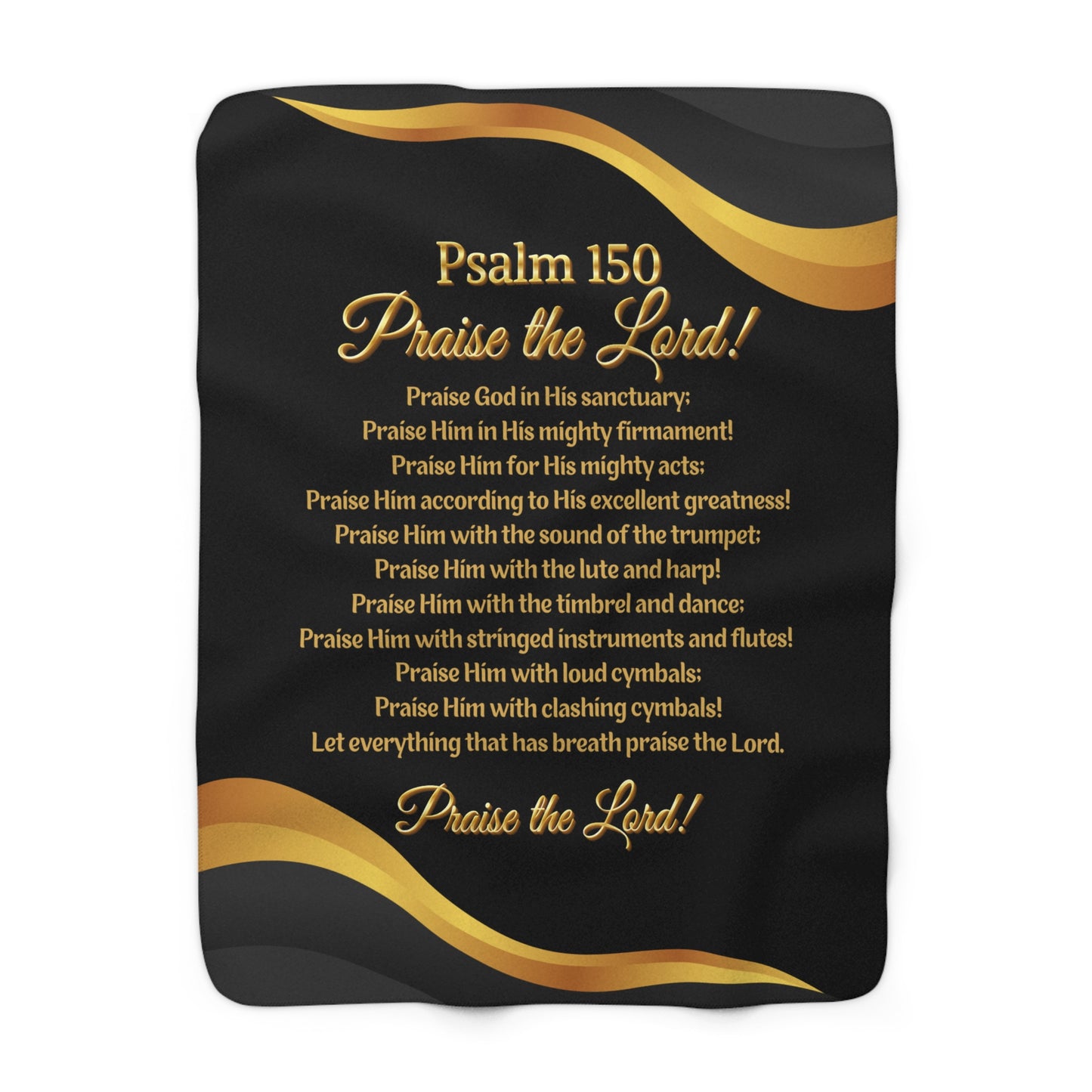 Praise The Lord - Bible Verse Psalm 150 Sherpa Throw Blanket