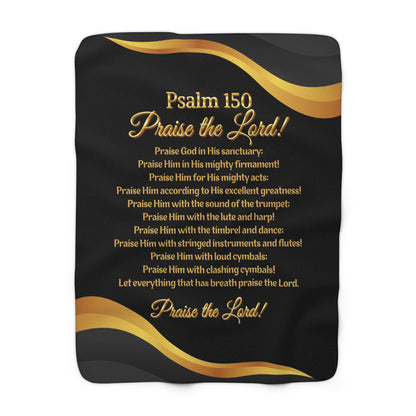 Praise The Lord - Bible Verse Psalm 150 Sherpa Throw Blanket