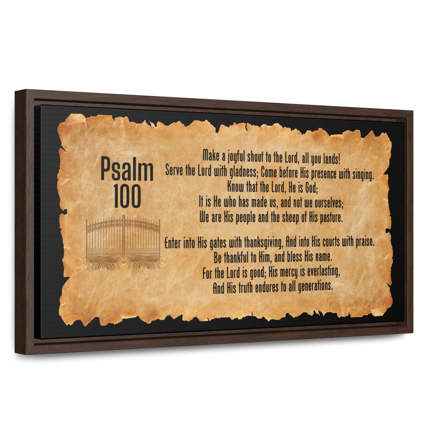 Psalm 100 Bible Verse Canvas Wrap Wall Art