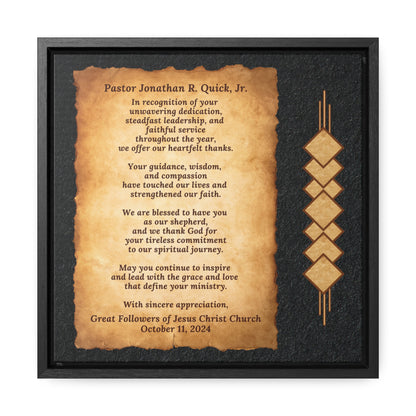 Pastor Appreciation Wall Art Gift Plaque, Personalized Thank You Poem