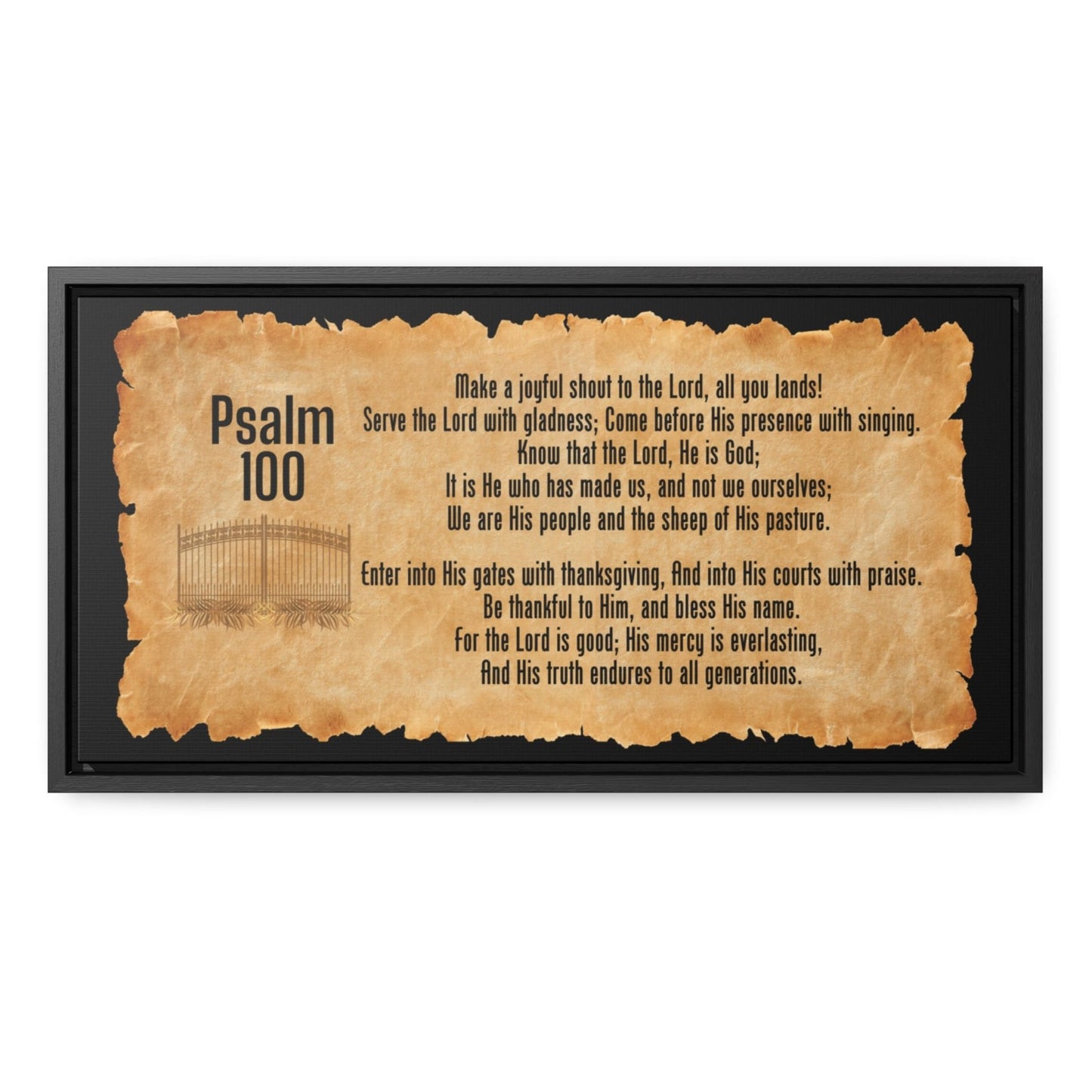 Psalm 100 Bible Verse Canvas Wrap Wall Art