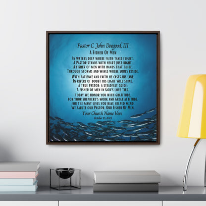 Personalized Pastor Appreciation Framed Canvas Wrap - Fisher of Men