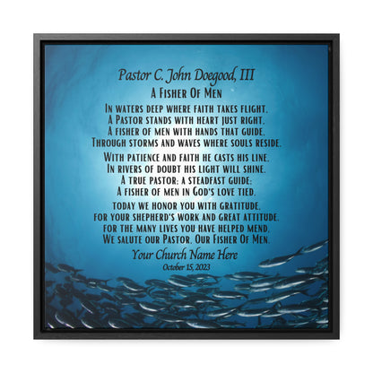 Personalized Pastor Appreciation Framed Canvas Wrap - Fisher of Men