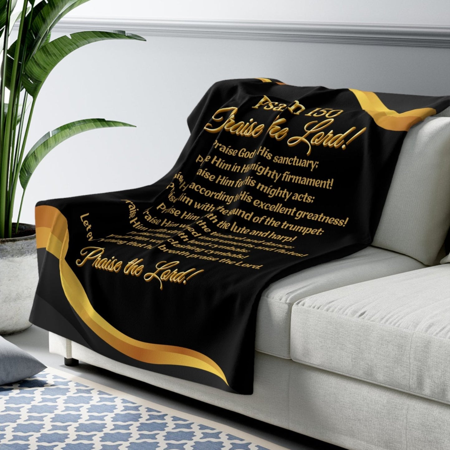 Praise The Lord - Bible Verse Psalm 150 Sherpa Throw Blanket