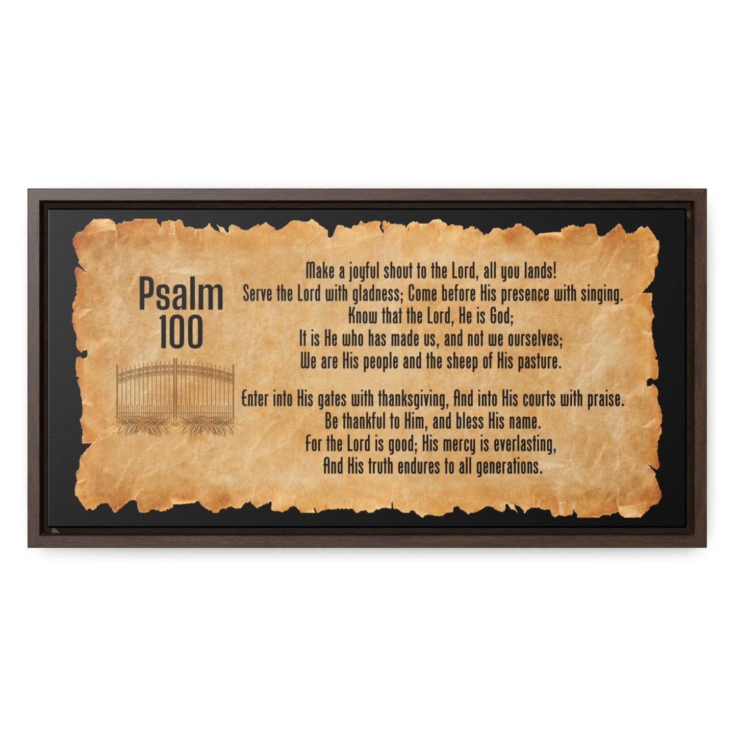 Psalm 100 Bible Verse Canvas Wrap Wall Art