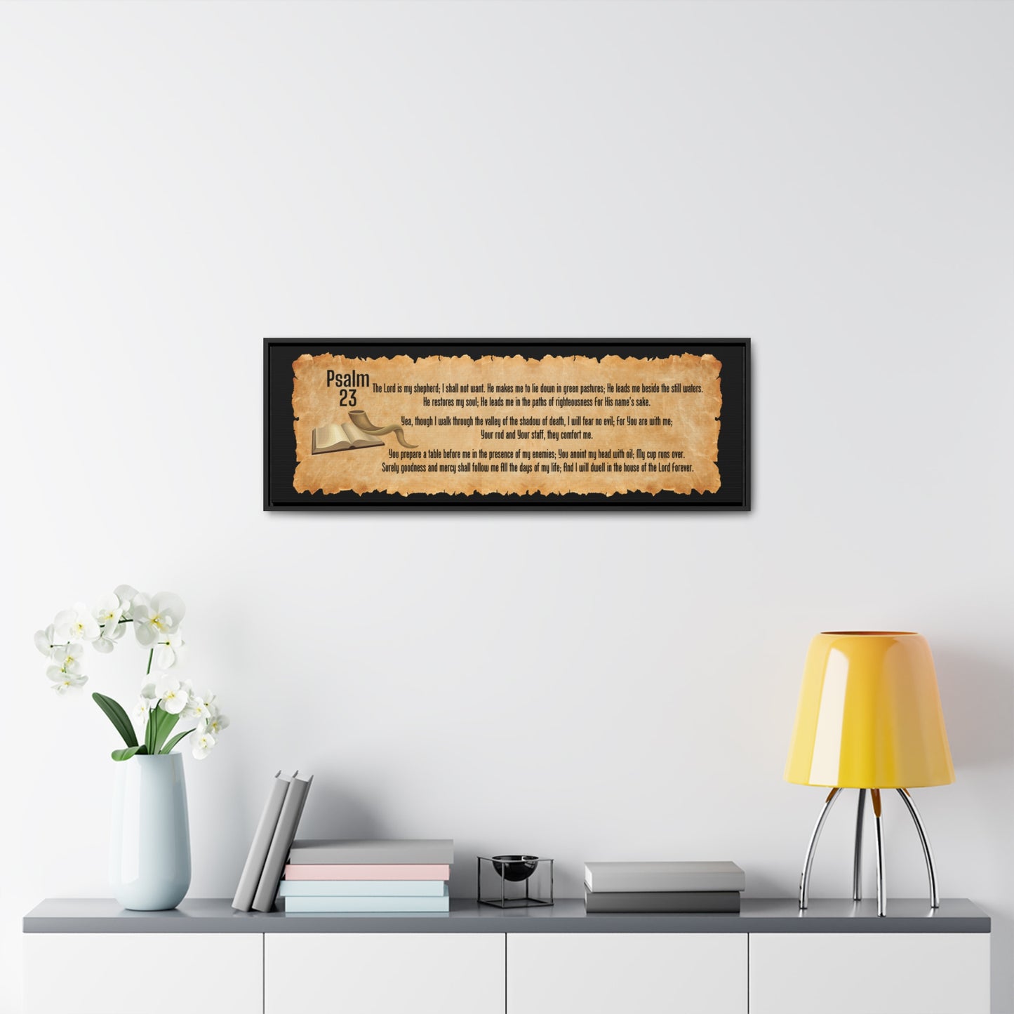 Psalm 23 Bible Verse Canvas Wrap Wall Art