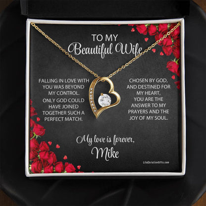 To Wife Message Jewelry Card And Forever Love Necklace - Perfect Match
