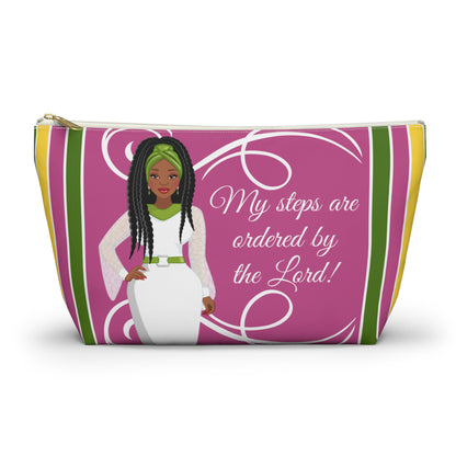 African American Accessory Bag - My Steps Are Ordered By The Lord, Christian Faith Inspired Pouch