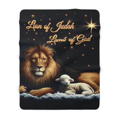 Lion of Judah Lamb of God Sherpa Blanket