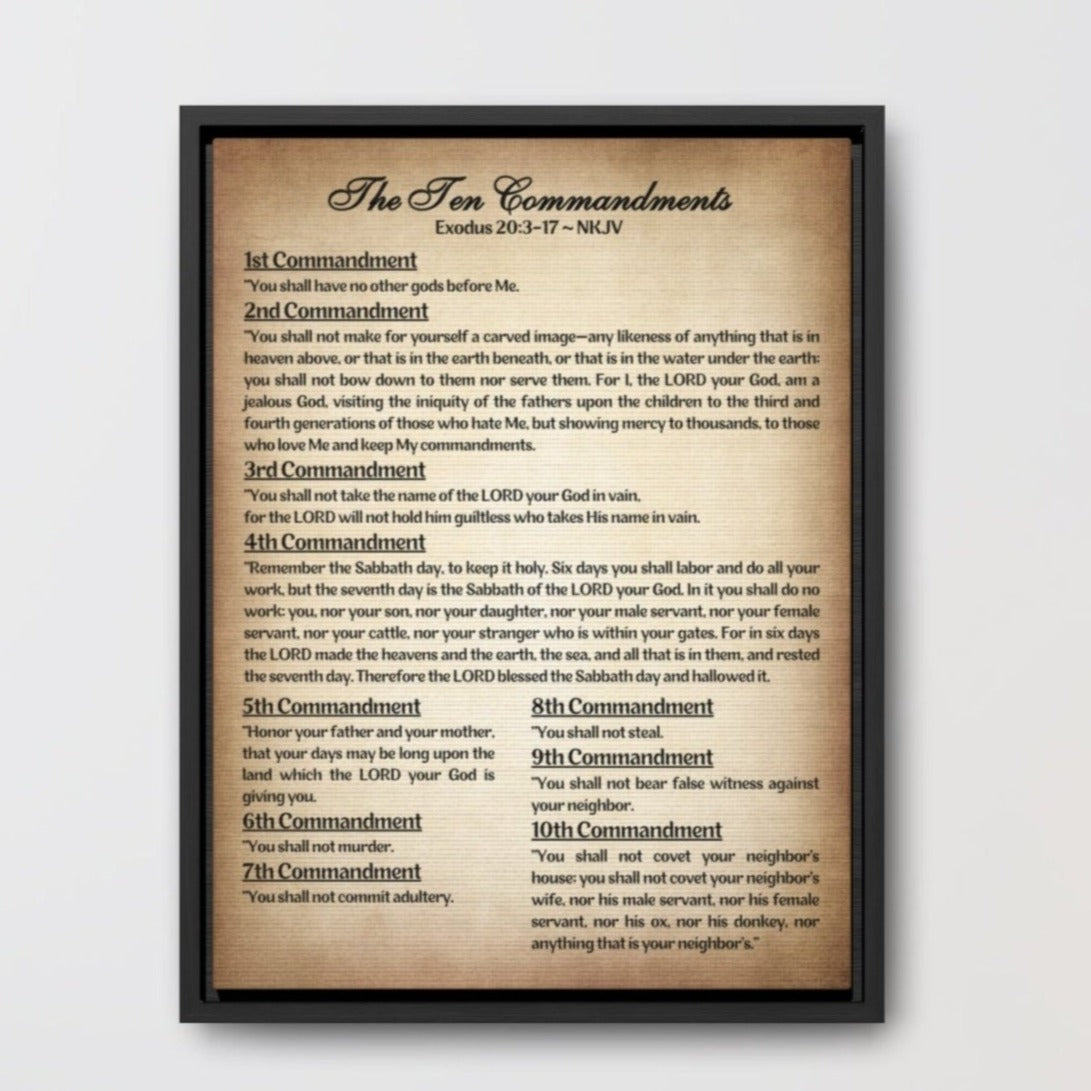 The Ten Commandments Canvas Wrap In Frame